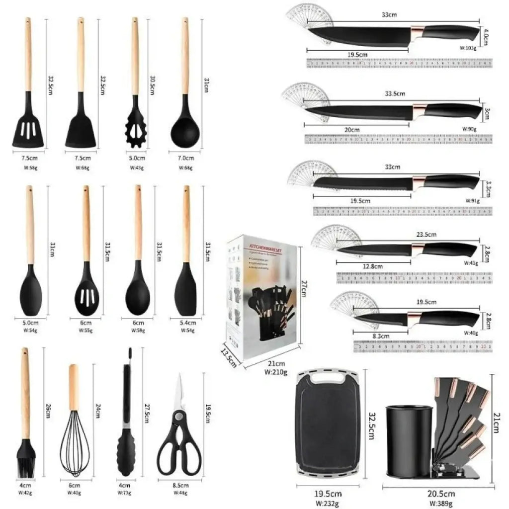 Deluxe Kitchen Utensil and Knife Set