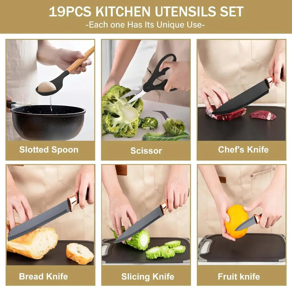 Deluxe Kitchen Utensil and Knife Set